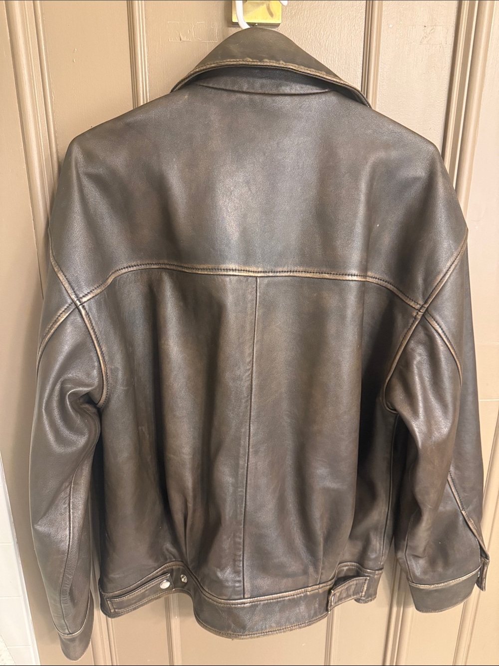 Reformation Veda Marco leather oversized bomber - size S - Picture 4 of 4
